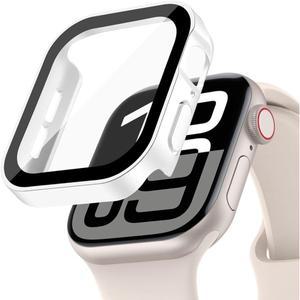 애플 워치 10 케이스 스크린 보호대, 강화 유리 액세서리, iWatch 시리즈 7 8 9 6 5 4 SE, 46mm, 40mm