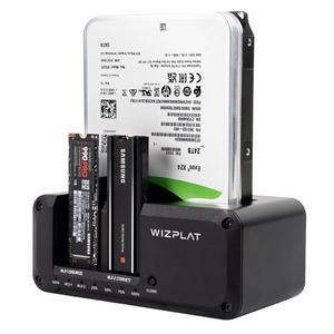 위즈플랫 HMCL5 3베이 드라이브 독 NVMe M.2 / SATA HDD SSD 외장하드 복제 클론 도킹스테이션