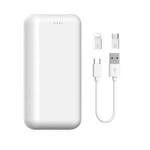 프리미엄 대용량 2포트 20000mAh 보조배터리 5핀숏케이블 C타입 8핀 젠더 포함