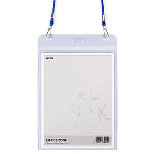 오피스존 H 1000 관광 명찰 세로(군)가로(민)120x155mm 낱개 흑색 청색 목걸이명찰 목걸이줄 끈 행사 단체 검정