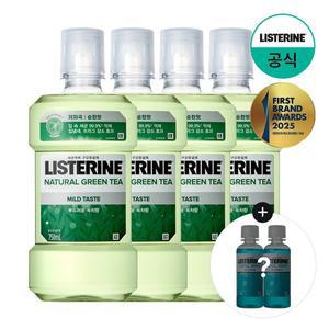 [리스테린][쿨민트100mlx2개증][리스테린] 내추럴 그린티 마일드 750ml x4