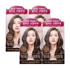 AP 려 우아채 멋내기 새치크림 6C커피브라운x4개 /크림 셀프 뿌리염색 흰머리 염모제