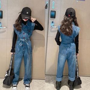 [삐삐네옷가게] 여아 주니어 올리브데님 봄가을 초등학생 점프수트