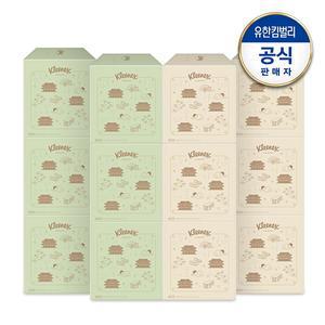 [비밀혜택]크리넥스 천연펄프 무형광 클래식 미니 미용티슈 각티슈 230매X12