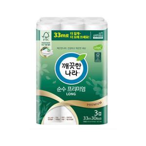 깨끗한나라 순수프리미엄 3겹 33m 30롤 1팩/the