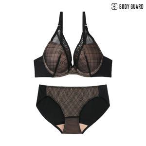 [롯데백화점]보디가드 시스루 체크망 풀커버리지 삼각팬티 세트 BGWBZ703BGWPZ703
