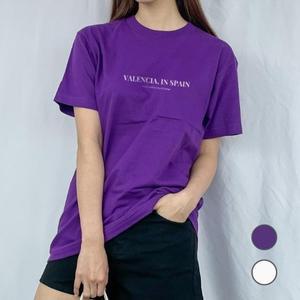 [험블스튜디오] 보라색티셔츠 면티 레터링 여성 반팔티