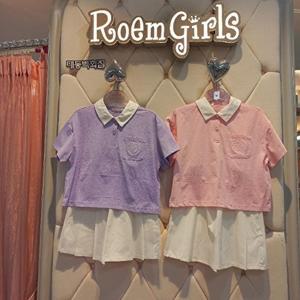 [셀러허브 1]로엠걸즈 DP01 배색카라 치마버지 세트 배색 커라 치마버지세트 RGSM2434P