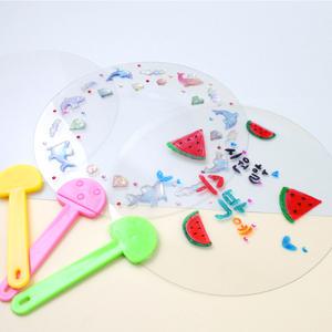 부채만들기 PVC투명 부채 원형 / 단품