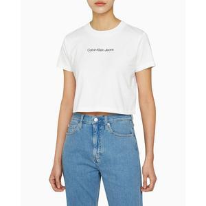 [파주점][Calvin Klein Jeans][캘빈클라인진]CK진여성 레귤러핏 크롭 로고 반팔 티셔츠(J224288-YAF)