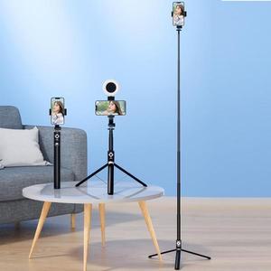 지지대 LED 링 듀얼 라이트 미러 스탠드, 확장형 라이브 삼각대, 셀카봉, 아이폰호환 X 8 11 안드로이드용,
