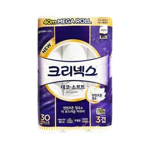크리넥스 데코앤소프트 3겹 40m 30롤 2개