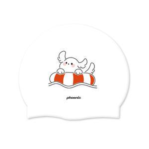 피닉스 PSC-03 디자인 실리콘 수영모 스위밍퍼피 화이트