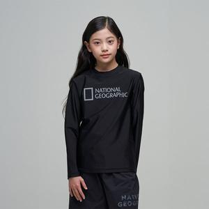[내셔널지오그래픽키즈]K242URG640 베이직 빅로고 래쉬가드 CARBONBLACK