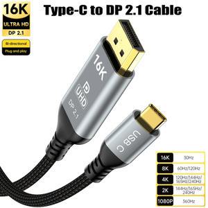 rgbtohdmi 양방향 USB C 타입 케이블 16K DP 2 1 디스플레이 포트 15 프로 아이맥 호환 썬더볼트 3/4
