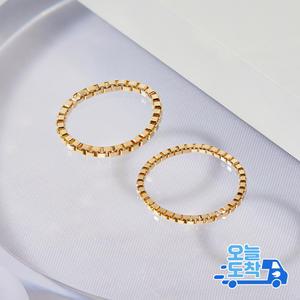 14K 볼륨 박스 체인 금 반지