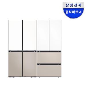 삼성 NEW 비스포크 키친핏 냉장고 김치냉장고 세트 RM70F63R2ZG+RQ42DB94R2AP 화이트+베이지 조합형
