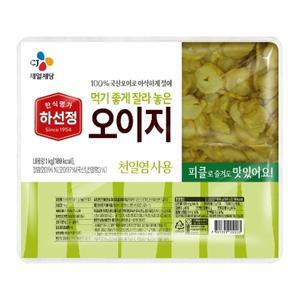 하선정 먹기좋게썰어놓은 오이지 1kg CJ 제일제당 반