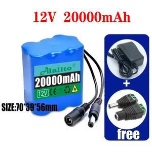 50Ah 휴대용 탁월한 12V 리튬 배터리 충전식 리튬 이온 배터리 팩 용량 DC 12.6v10Ah CCTV 캠 모니터 + 충