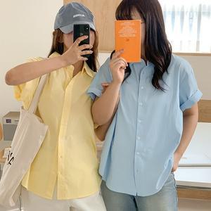 [공구우먼] [제작] 톤업데일리 루즈핏 반팔 셔츠 81198 빅사이즈 여성의류