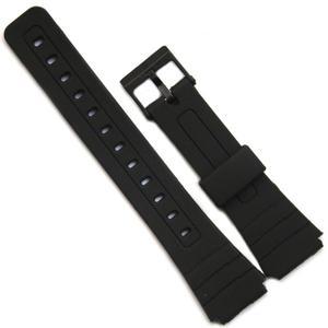 카시오 F-91W 용 시계 밴드 교체 스트랩 핀 금속 버클 18mm 검정색 수지 플라스틱 손목