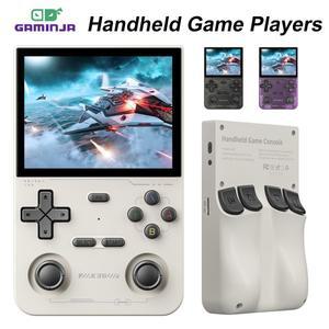 GAMINJA 오픈 소스 K36 레트로 핸드 헬드 비디오 게임 콘솔 PS1/PSP/DC/N64/SS 500nit 3.5 인치 IPS 스크린