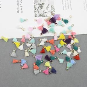 면사 미니 태슬 트림 펜던트 DIY 공예 재료 쥬얼리 귀걸이 장 행잉 링  프린지 1cm 50 개