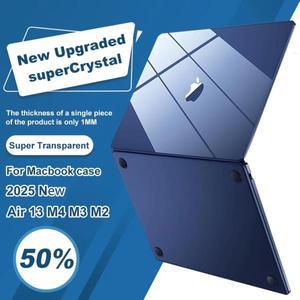 MacBook Air 13 M4 케이스 2025용 M3 M2 2024-2022 울트라 슬림 보호 하드 케이스 - 미드나잇 클리어
