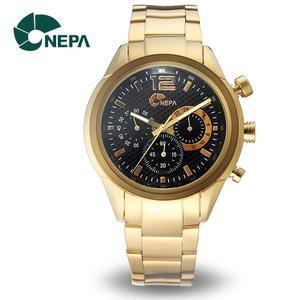 [네파] NEPA 크로노그래프 남성 야광 메탈 손목시계 N5010M-GOLD