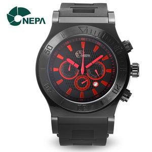 [네파] NEPA 크로노그래프 남성 실리콘밴드 손목시계 N3035-RED