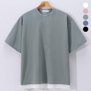 [후앙스]데일리 오버핏 링클프리 무지 레이어드 반팔티 BMRT8269