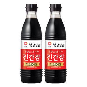 청정원 햇살담은 두번달여 더진한 진간장, 500ml, 2개