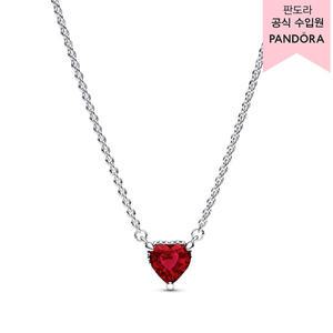 [판도라][백화점 보증서 제공]스파클링 하트 헤일로 펜던트 콜리에 네크리스_392542C01