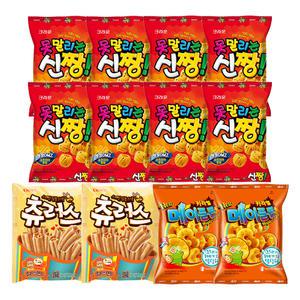 크라운 못말리는신짱, 120g, 8개 + 츄러스, 84g, 2개 + 메이플콘, 74g, 2개