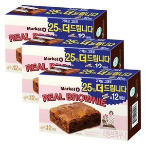 [소비기한 임박] 오리온 마켓오 New리얼브라우니, 20g, 12개입, 3개