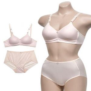 풀컵 노와이어 A컵 브라팬티 세트 90/3XL 베이지 여성속옷세트