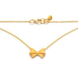24K 순금 이중 샌딩 리본 목걸이 3.75g (1돈)