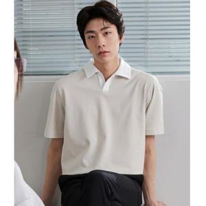 [롯데백화점]프로젝트엠 남성 쿨텐션 오픈 카라 반팔 티셔츠_EPE2TT1102