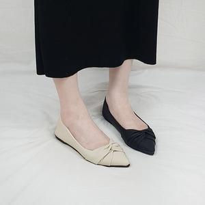[디아]디엔 뾰족코 셔링 꼬임 말랑 플랫슈즈 2cm