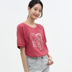 로즈 진주비딩 반팔 티셔츠 LFTSN502_PK