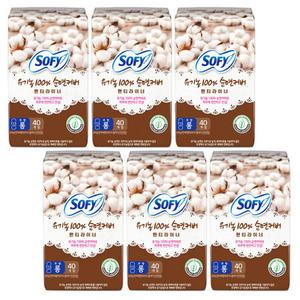 쏘피 바디피트 유기농순면 팬티라이너 롱 40P x 6팩