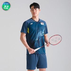 [요넥스] 10568EX 남자 배드민턴 2024년 국가대표 반팔 티셔츠 나이트스카이