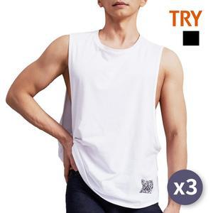 [한정수량 이월상품] 남성 머슬 슬리브리스 3매