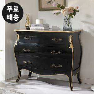 비에 원목 엔틱 콘솔형 3단 서랍장 골드 명품 고급