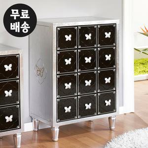 뷔노 엔틱 은박 12칸 서랍장 4단 약장 예쁜 수납(620)