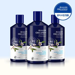 아발론오가닉스 유기농 티트리 민트 샴푸 414ml x3개 천연성분 약산성 탈모 비듬 미용실 청소년