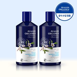아발론오가닉스 유기농 티트리 민트 샴푸 414ml x2개 천연성분 약산성 탈모 비듬 미용실 청소년