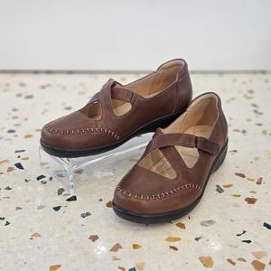 엘칸토공식몰 HC04 여성 경량 크로스 스트랩  컴포트 브라운  캐주얼  단화 3.5cm  LC
