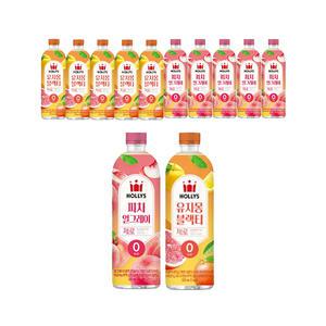할리스 유자몽 블랙티 제로, 500ml, 6입, 1개 + 피치 얼그레이 제로, 500ml, 6입, 1개