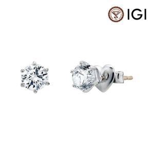 갤러리아 3부 랩 다이아몬드 귀걸이 6프롱 IGI D VS1 14K